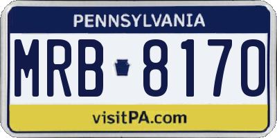PA license plate MRB8170