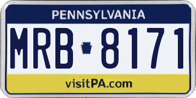PA license plate MRB8171