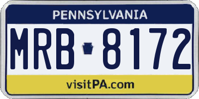 PA license plate MRB8172