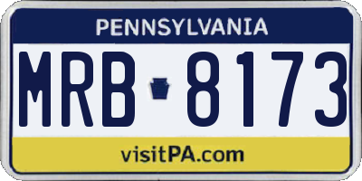 PA license plate MRB8173