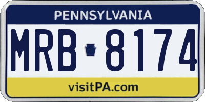 PA license plate MRB8174
