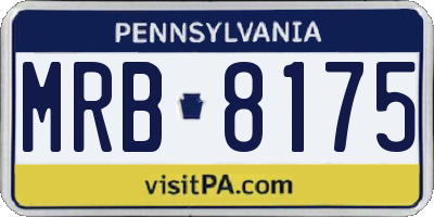 PA license plate MRB8175