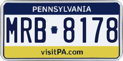 PA license plate MRB8178