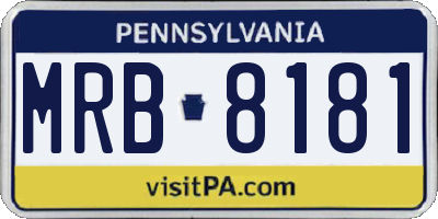 PA license plate MRB8181