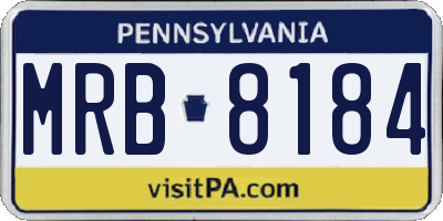 PA license plate MRB8184