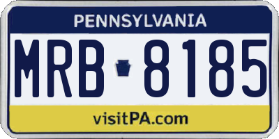 PA license plate MRB8185