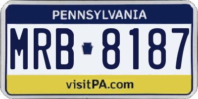 PA license plate MRB8187