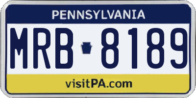 PA license plate MRB8189