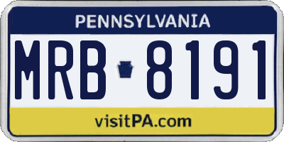 PA license plate MRB8191