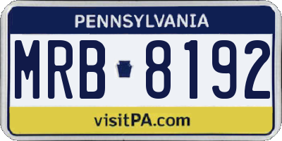 PA license plate MRB8192