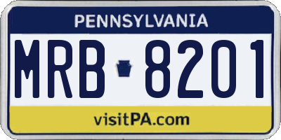 PA license plate MRB8201