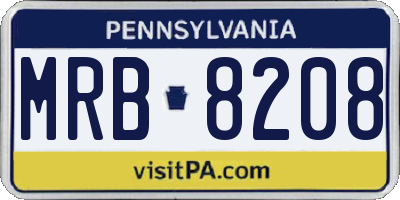 PA license plate MRB8208