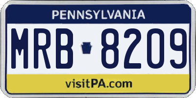 PA license plate MRB8209