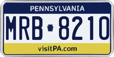 PA license plate MRB8210