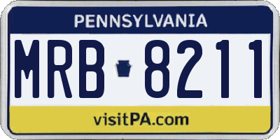 PA license plate MRB8211