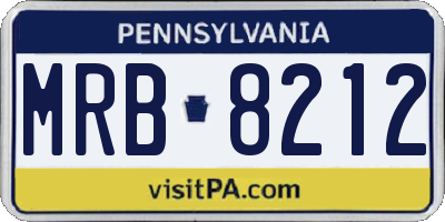 PA license plate MRB8212