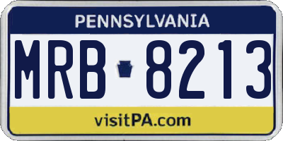 PA license plate MRB8213