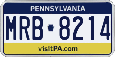 PA license plate MRB8214