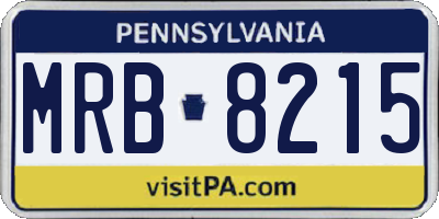 PA license plate MRB8215