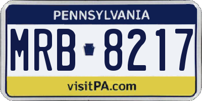 PA license plate MRB8217