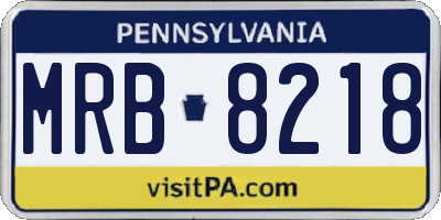 PA license plate MRB8218