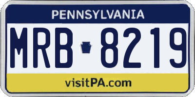 PA license plate MRB8219
