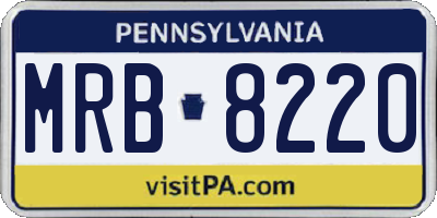 PA license plate MRB8220