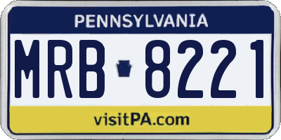 PA license plate MRB8221