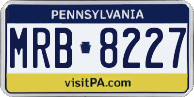 PA license plate MRB8227