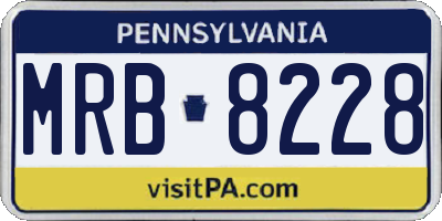 PA license plate MRB8228