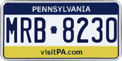 PA license plate MRB8230
