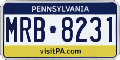 PA license plate MRB8231
