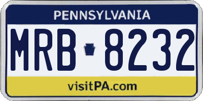 PA license plate MRB8232