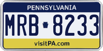 PA license plate MRB8233