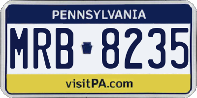 PA license plate MRB8235