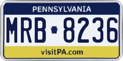 PA license plate MRB8236