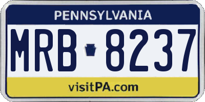 PA license plate MRB8237