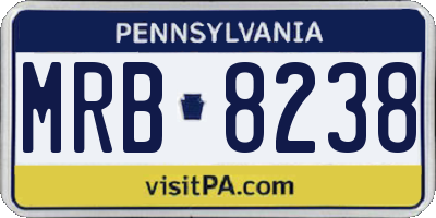 PA license plate MRB8238