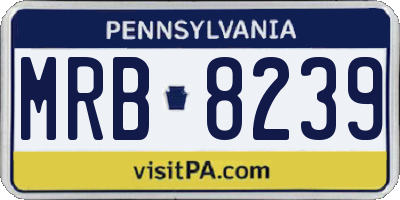 PA license plate MRB8239