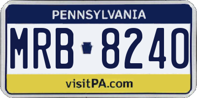 PA license plate MRB8240