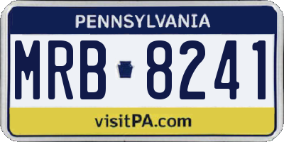 PA license plate MRB8241