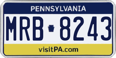 PA license plate MRB8243