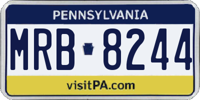 PA license plate MRB8244