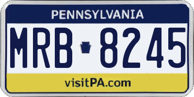 PA license plate MRB8245
