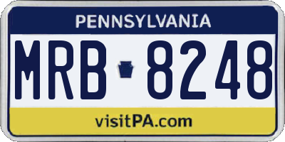 PA license plate MRB8248