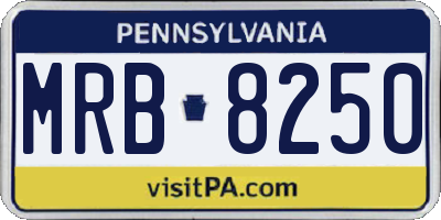 PA license plate MRB8250
