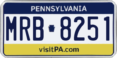 PA license plate MRB8251