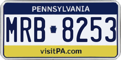 PA license plate MRB8253