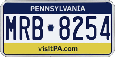 PA license plate MRB8254