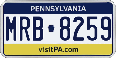 PA license plate MRB8259